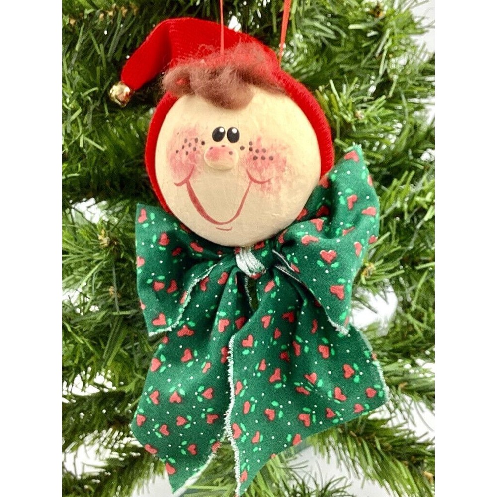 Vintage Paper Mache Elf Sweden/Swedish? Christmas Figure Ornament 8" -Hand Paint